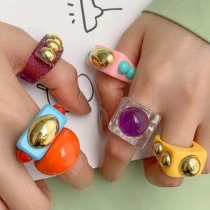 Resin chunky 90s rings